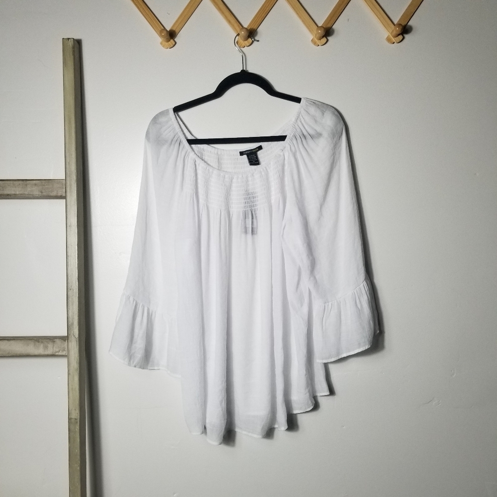 NWT ROBERT LOUIS WOMEN'S WHITE BLOUSE SIZE 2X